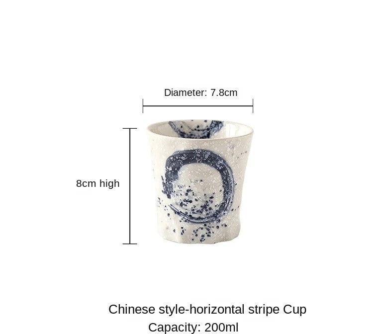Japanese style tea cup stoneware ceramic tableware