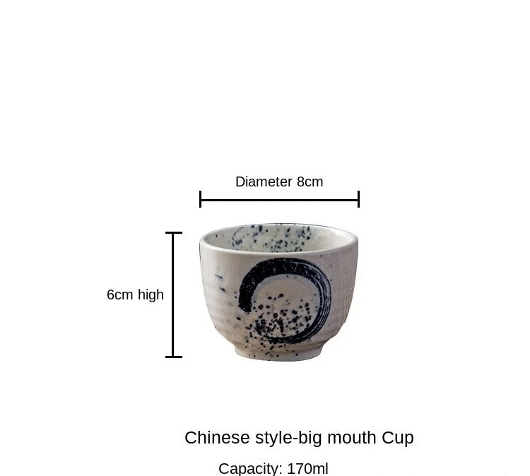 Japanese style tea cup stoneware ceramic tableware