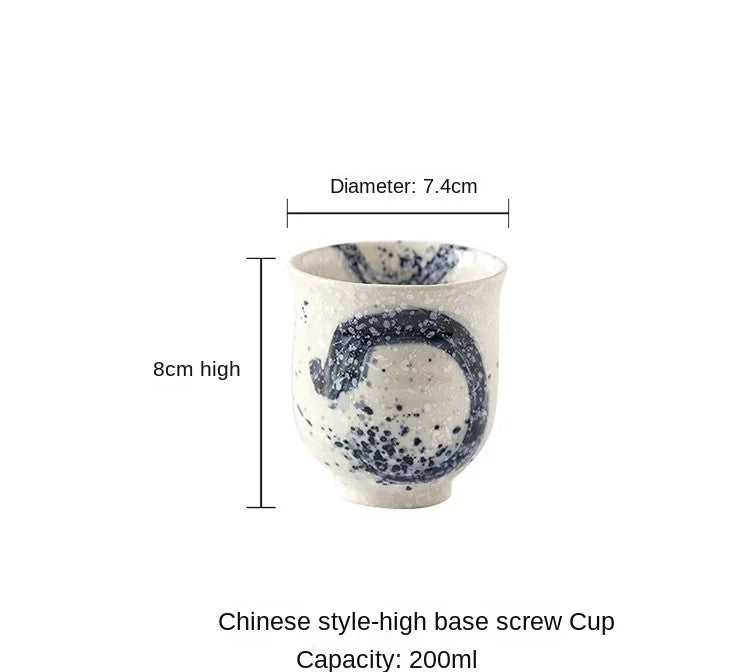 Japanese style tea cup stoneware ceramic tableware