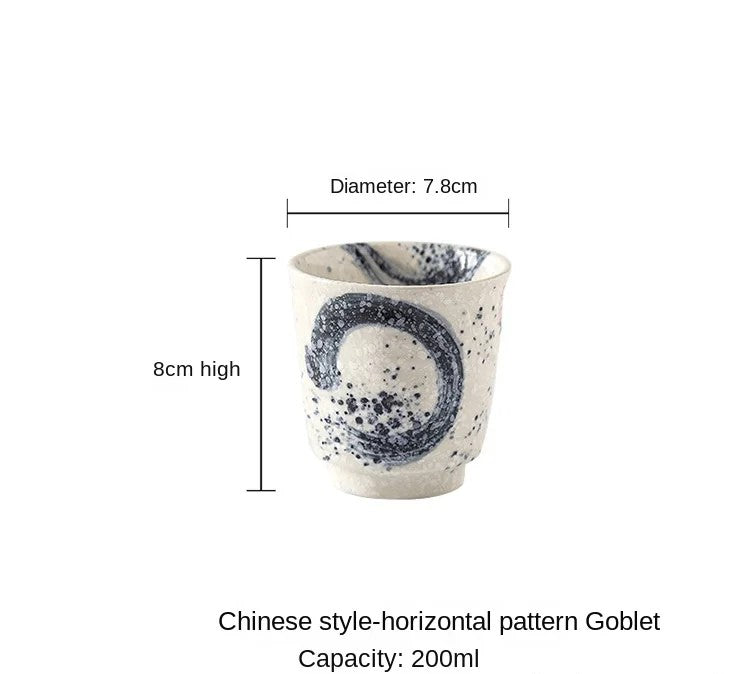 Japanese style tea cup stoneware ceramic tableware