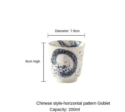 Japanese style tea cup stoneware ceramic tableware