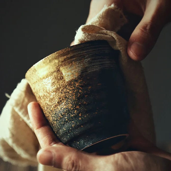 Japanese style tea cup stoneware ceramic tableware