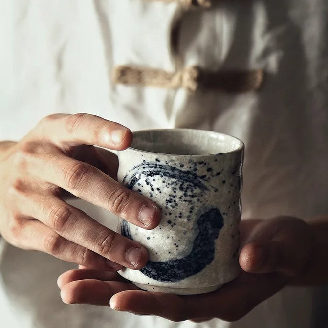 Japanese style tea cup stoneware ceramic tableware