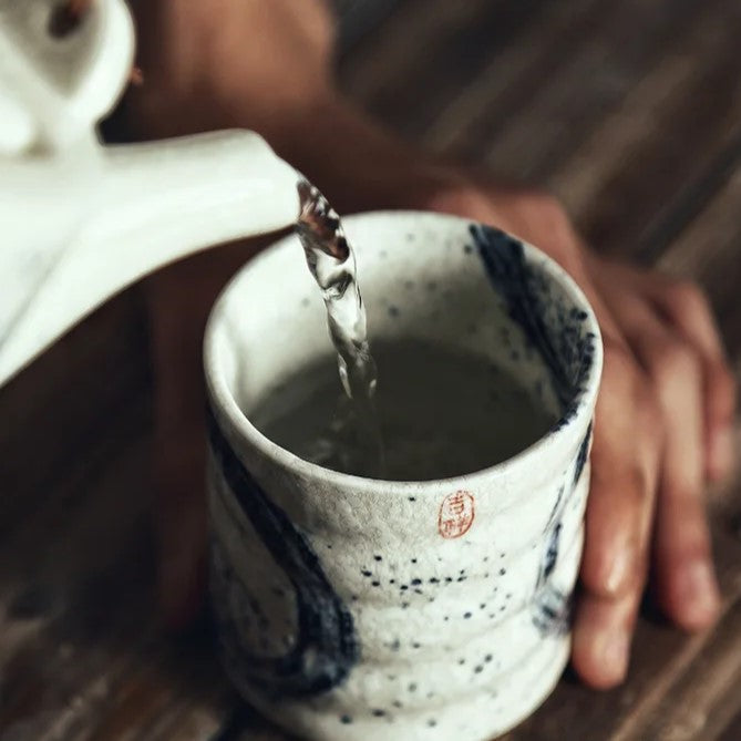 Japanese style tea cup stoneware ceramic tableware