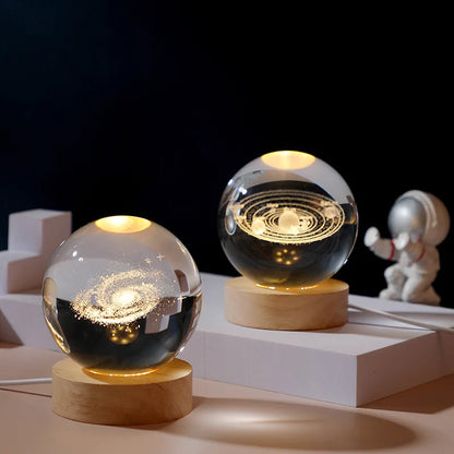 3D Crystal Ball With Illuminated Stand, Table Top Ornament