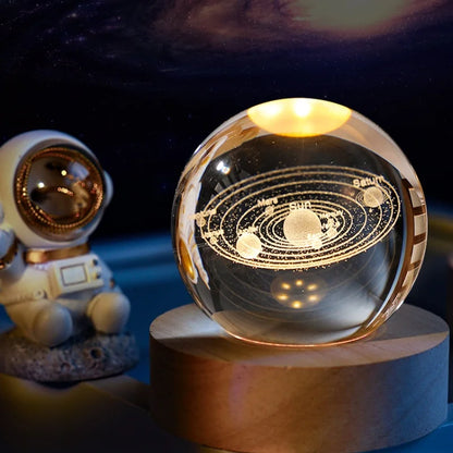 3D Crystal Ball With Illuminated Stand, Table Top Ornament