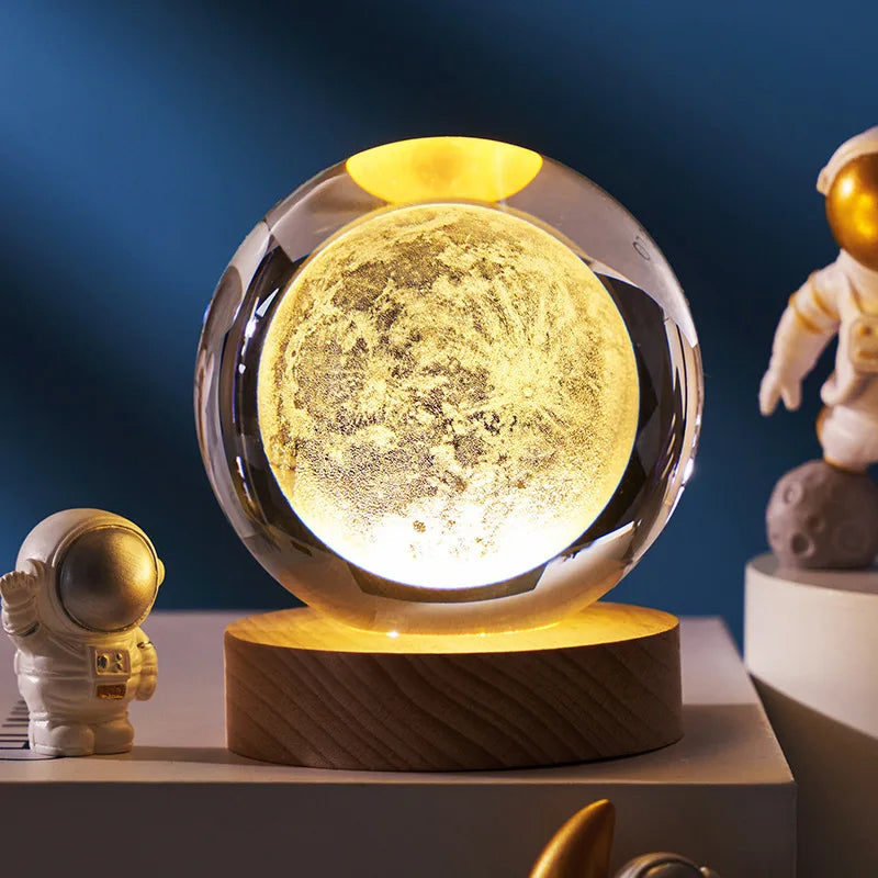 3D Crystal Ball With Illuminated Stand, Table Top Ornament
