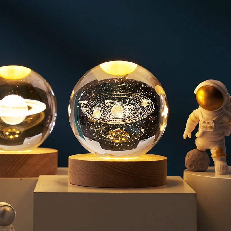 3D Crystal Ball With Illuminated Stand, Table Top Ornament